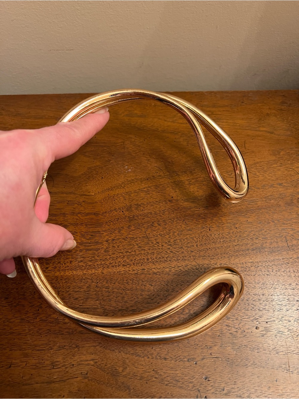 Vintage 90s Sculptural Gold Collar Necklace - Picture 6 of 8